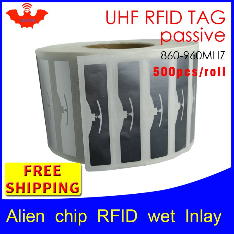 RFID 태그 UHF 스티커 Alien9654-9954EPC 6C 젖은 상감 915-868mhz860-960MHZ Higgs9 500pcs 무료 배송 접착 수동형 RFID 라벨